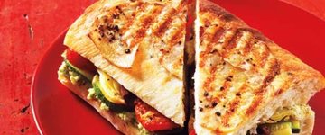 Mediterranean Vegetable Panini with Feta Pesto