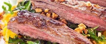 Flank Steak with Cauliflower Rice & Mustard Greens