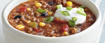 Beefy Corn and Black Bean Chili