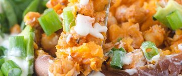 Buffalo Chickpea Loaded Baked Potato