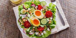 Mixed Green Salad with a Hard-Boiled Egg