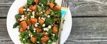 Romaine & Quinoa Salad with Roasted Sweet Potatoes