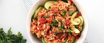 Crockpot Cauliflower Bolognese with Zoodles