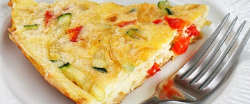 Caramelized Onion, Red Pepper, Zucchini Frittata