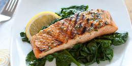 Foil Wrapped Salmon with Spinach