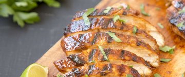 Chicken Cutlets with Cilantro Peanut Sauce
