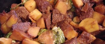 Maple Glazed Tempeh, Squash & Brussel Sprouts