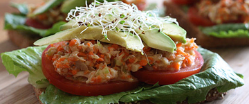 Open Faced Tuna Sandwich with Avocado