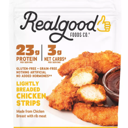 Realgood Foods Co. Frozen Gluten-Free Lightly Breaded Chicken Strips