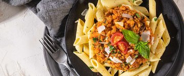 Simple Vegan Bolognese Chickpea Pasta