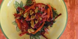 Kale, Beet, Apple and Walnut Salad 