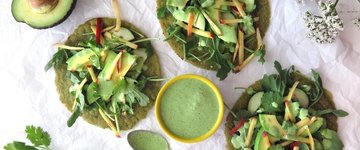 Soft Veggie Tacos with Green Tortillas