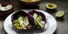 Cabbage-Leaf Tacos with Halibut & Mango NSF