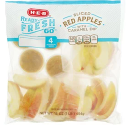 H-E-B Ready, Fresh,Go! Red Apple Slices with Caramel Dip