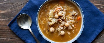 Rustic Cabbage, Chickpea and Wild Rice Soup