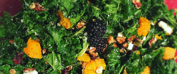 Kale Salad with Blackberry and Butternut Squash
