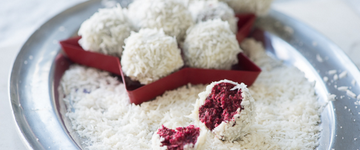 No-Bake Vegan Red Velvet Snowball Cookies
