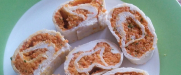 Smoked Carrot Lox & Cream Cheese Pinwheels