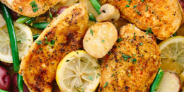 Lemon Chicken with Haricot Vert & Roasted Potatoes