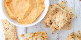 Crackers, Hummus, Dates & Walnuts