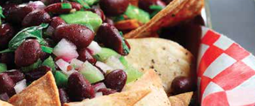Black Bean Avocado Salsa with Baked Tortilla Chips