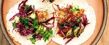 Halibut Tacos with Asian Sesame Slaw