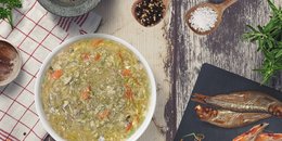 Munggo gisado with tinapa flakes and ampalaya