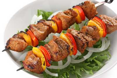 Jamaican Jerk Chicken Kebabs with Mango Salsa