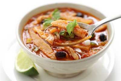 Tortilla Soup with Black Turtle Beans
