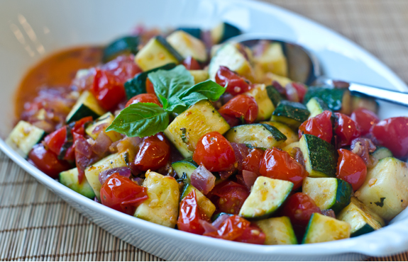 Sautéed Zucchini and Cherry Tomatoes