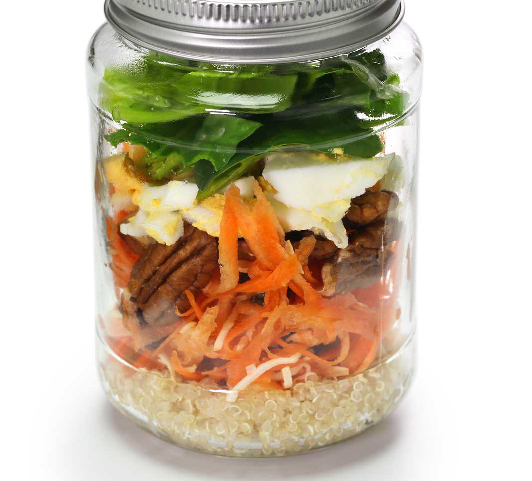 Quinoa Pesto Roasted Veg Salad Jar  