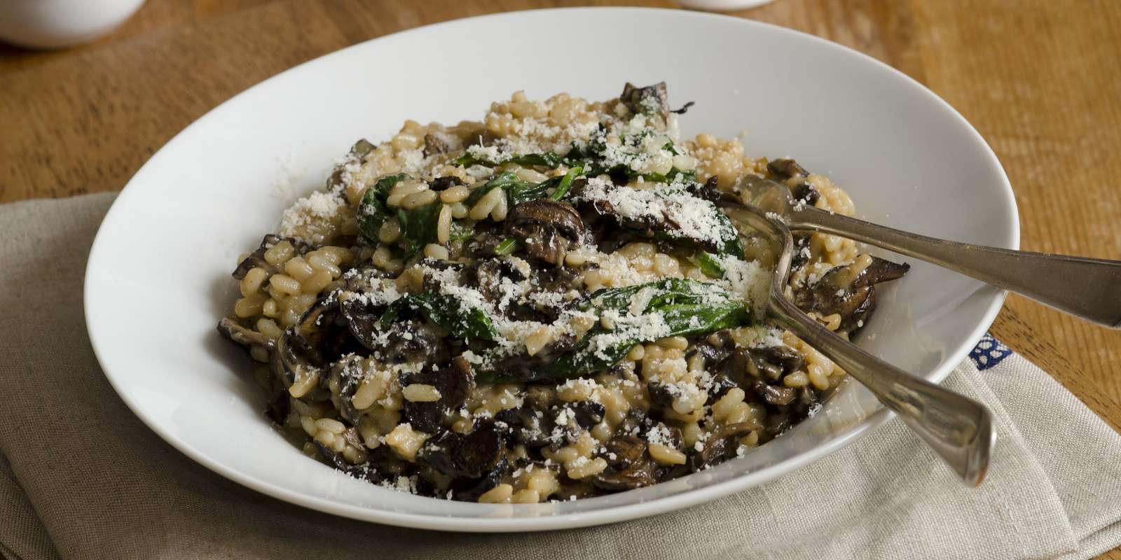 Spinach and Mushroom Barley Pilaf