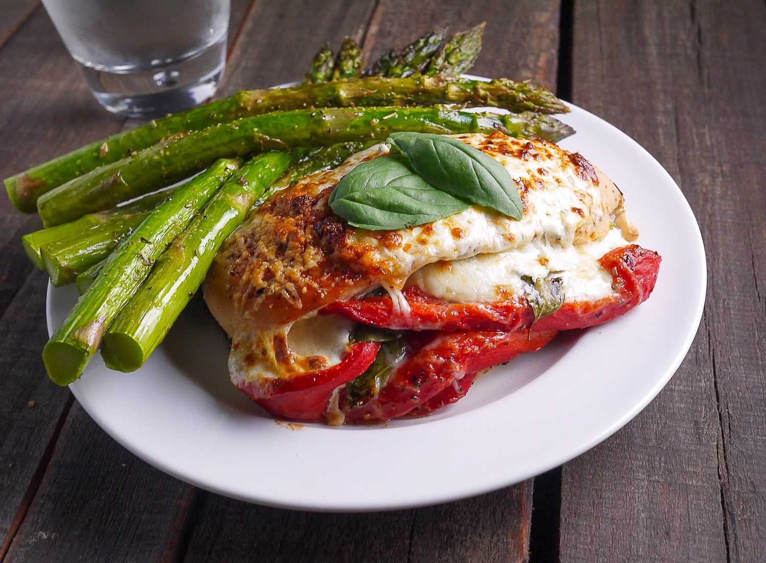 Roasted Pepper, Mozarella & Basil Stuffed Chicken