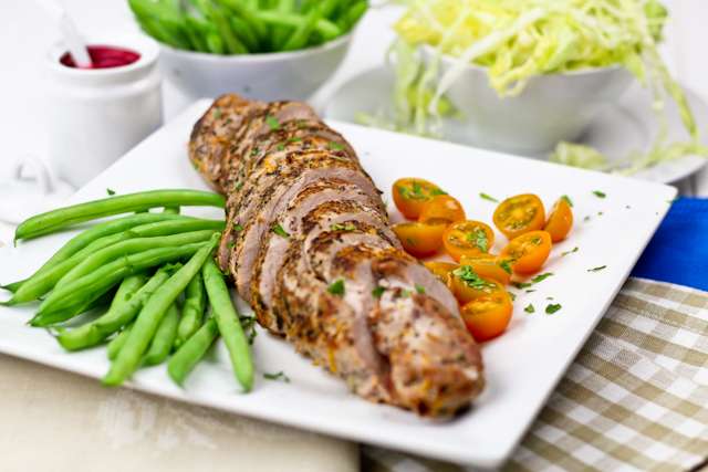 Pan Seared Orange & Rosemary Pork Tenderloin