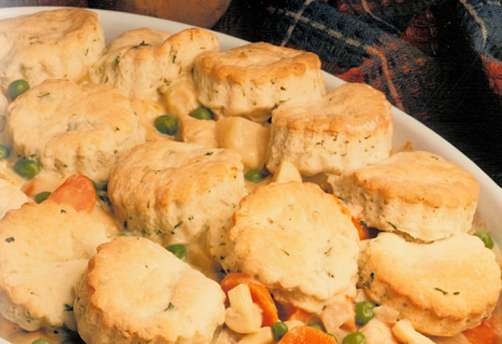 Turkey Pot Pie with Tea Biscuit Crust