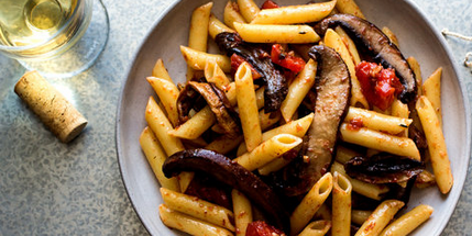 Pasta with Slow-Cooked Portobello Mushrooms