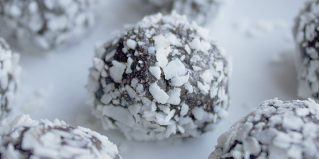 Dark Chocolate Coconut Protein Balls