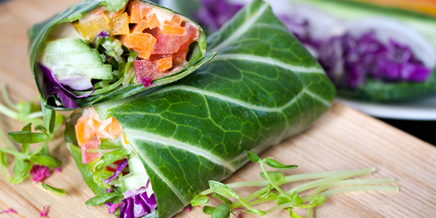 Collard Green Rainbow Wraps