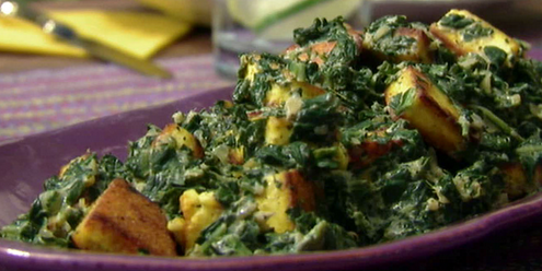 Saag Paneer: Spinach with Indian Cheese