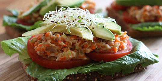 Open Faced Tuna Sandwich with Avocado