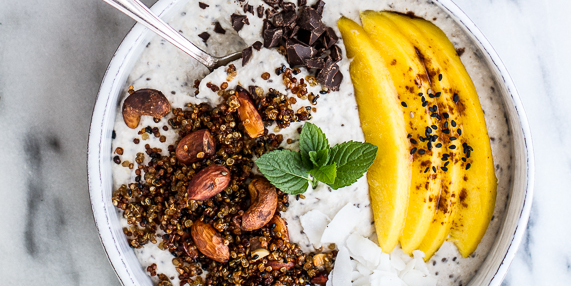 Coconut Oat Smoothie Bowl & Sesame Quinoa Cereal