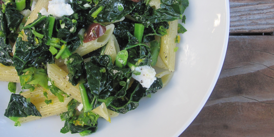 Kale Pasta with Feta