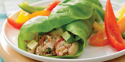 Avocado and Bean Lettuce Wrap