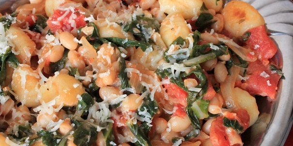 Skillet Gnocchi with Chard & White Beans