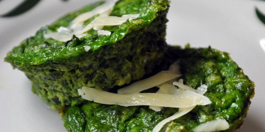 Parmesan Spinach Cakes with Cottage Cheese