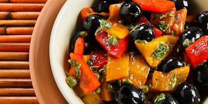 Grilled Sweet Pepper Salad with Olives