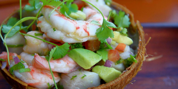 Tropical Panamanian Shrimp Ceviche