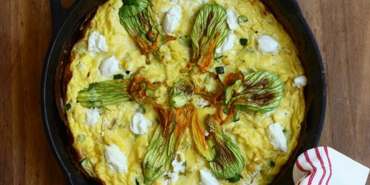 Squash Blossom Frittata with Goat Cheese