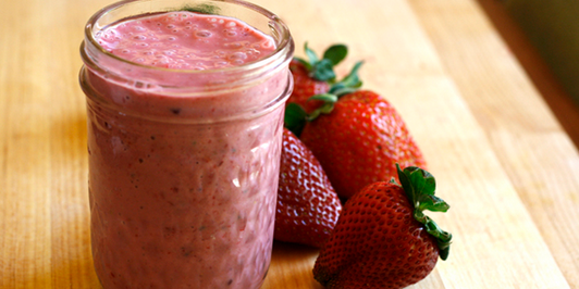 Strawberry Tofu Smoothie with Soy Milk