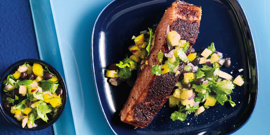 Jamaican Jerk Salmon with Caribbean Salsa